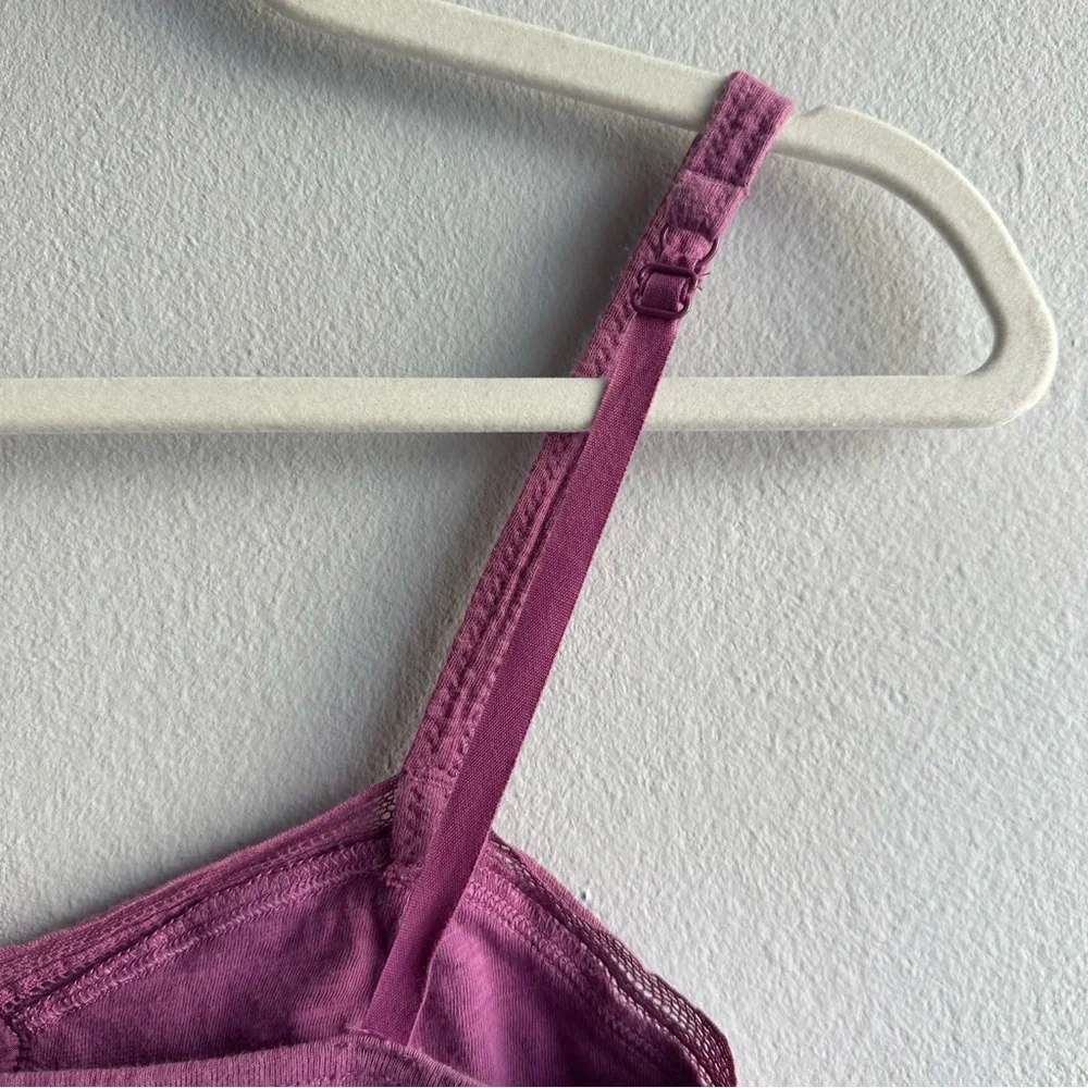 Vintage American Eagle Babydoll Silk Lace Trim Sweetheart Neckline Camis Purple - Picture 9 of 11